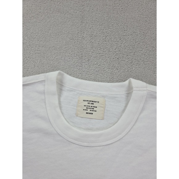 New Buck Mason Field Spec Shirt Mens Large Heavy Cotton Short Sleeve White - Picture 3 of 8